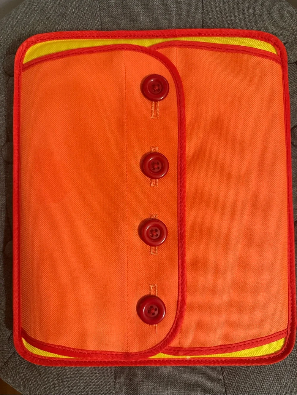 Lakeshore Learning 5 piece set Dressing Skills Board- Orange and Yellow